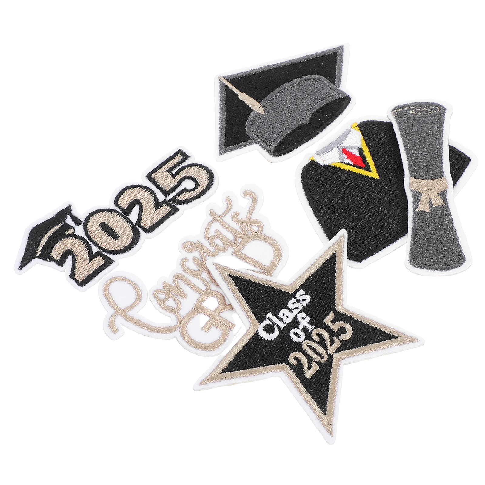 

6pcs Iron On Patches Cloth Applique For Iron On Applique For Fabric Fabric Clothing Repair Graduation Diy Backpack