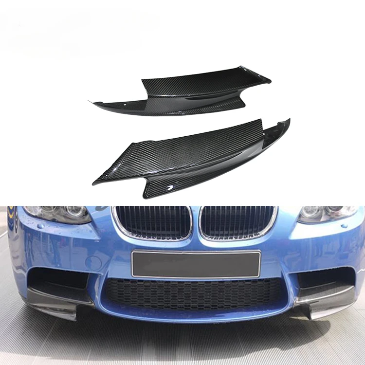 Shinny Black  Dry Carbon Front Bumper Splitters Fit For 3 Series E92 M3 front flaps bumper 2006-2013custom