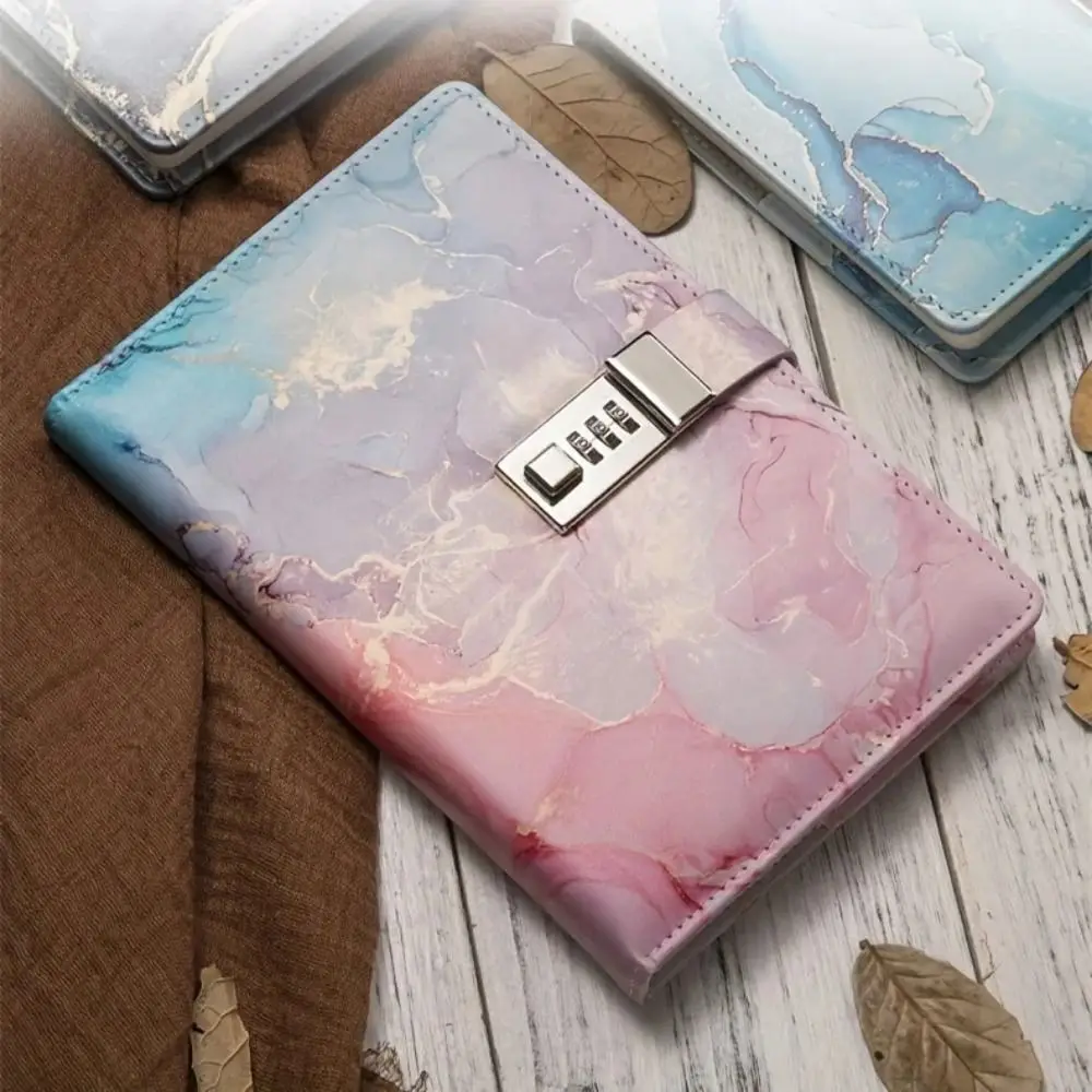 180 Pages A5 Journal Notebook Protecting Secrets PU Leather Diary Book Thickened Waterproof Password Book with Lock Student
