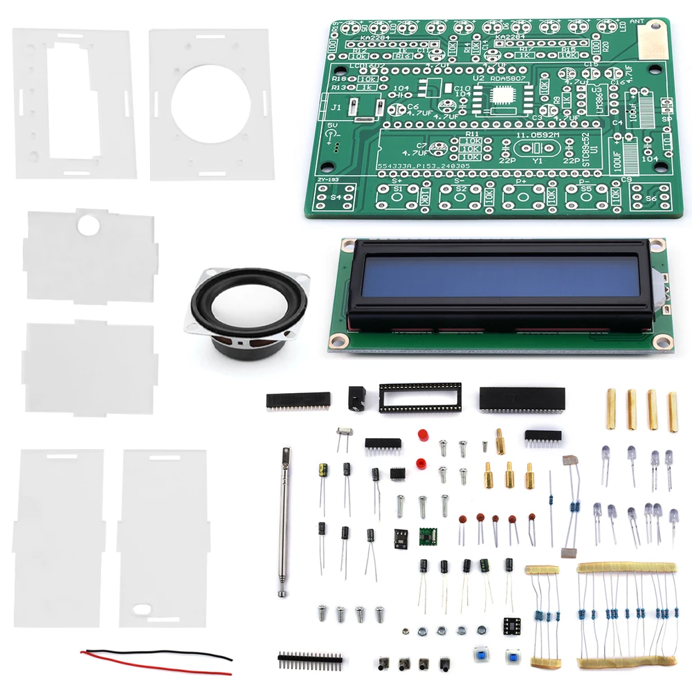 87-108MHZ FM Digital FM Radio Assembly Kit LCD Display FM 87-108MHz DIY Soldered Loose Parts Digital Radio Kit for Learning