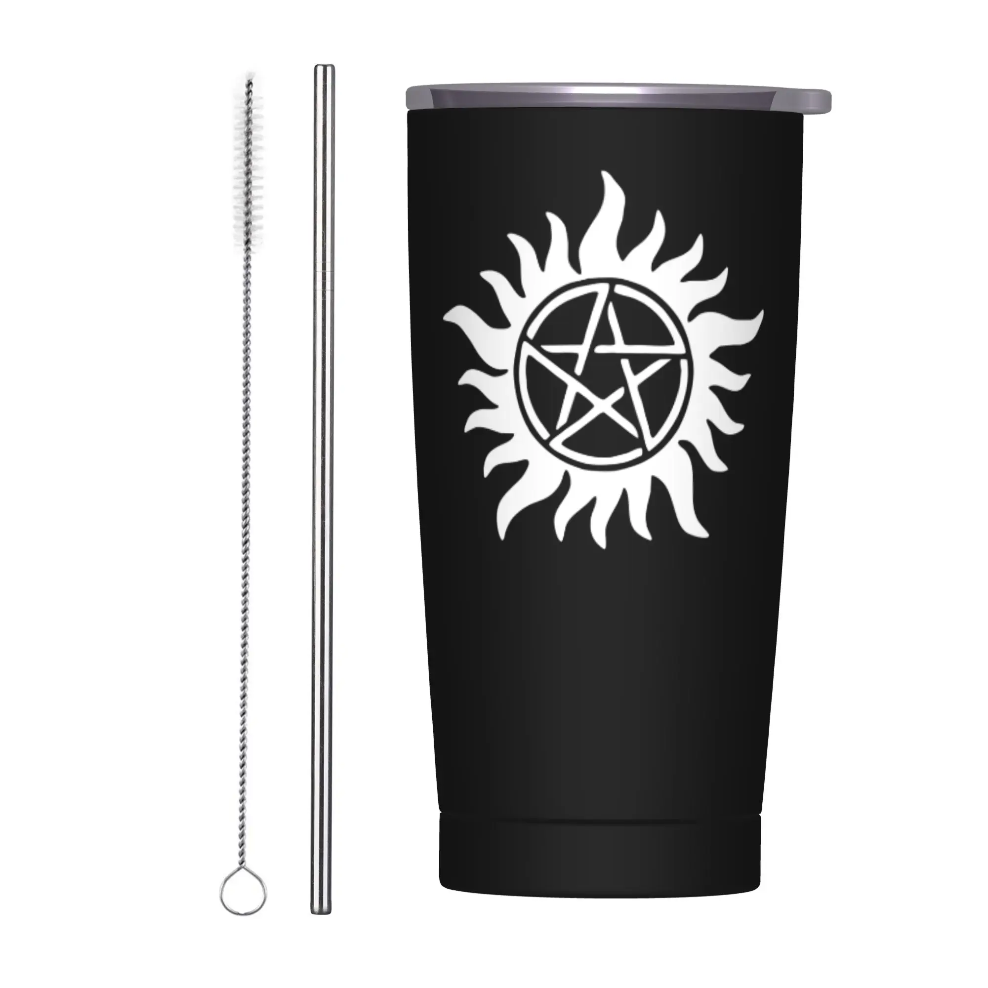 A Fan Of Dean Tumbler Vacuum Insulated Supernatural Coffee Cups with Lid Straw Office Home Mug Hot Cold Drink, 20oz