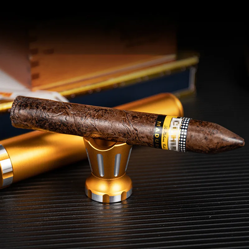 

NOW ENJOY 2-in-1 Multi-functional Cigar Holder Drill Portable Cigar Tray Gift Set Alloy Cigar Accessories New