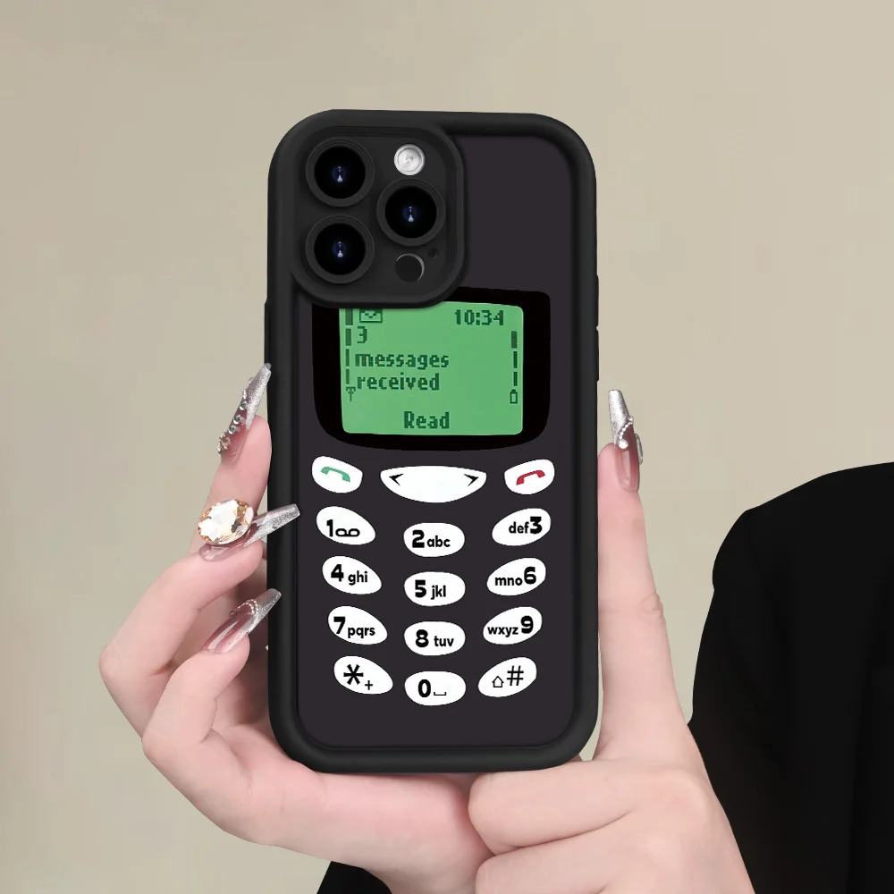 

Retro telephone pattern phone case for iPhone 17 16 15 14 13 12 11 Pro/ Max/Plus shock-proof rear cover anti-fingerprint