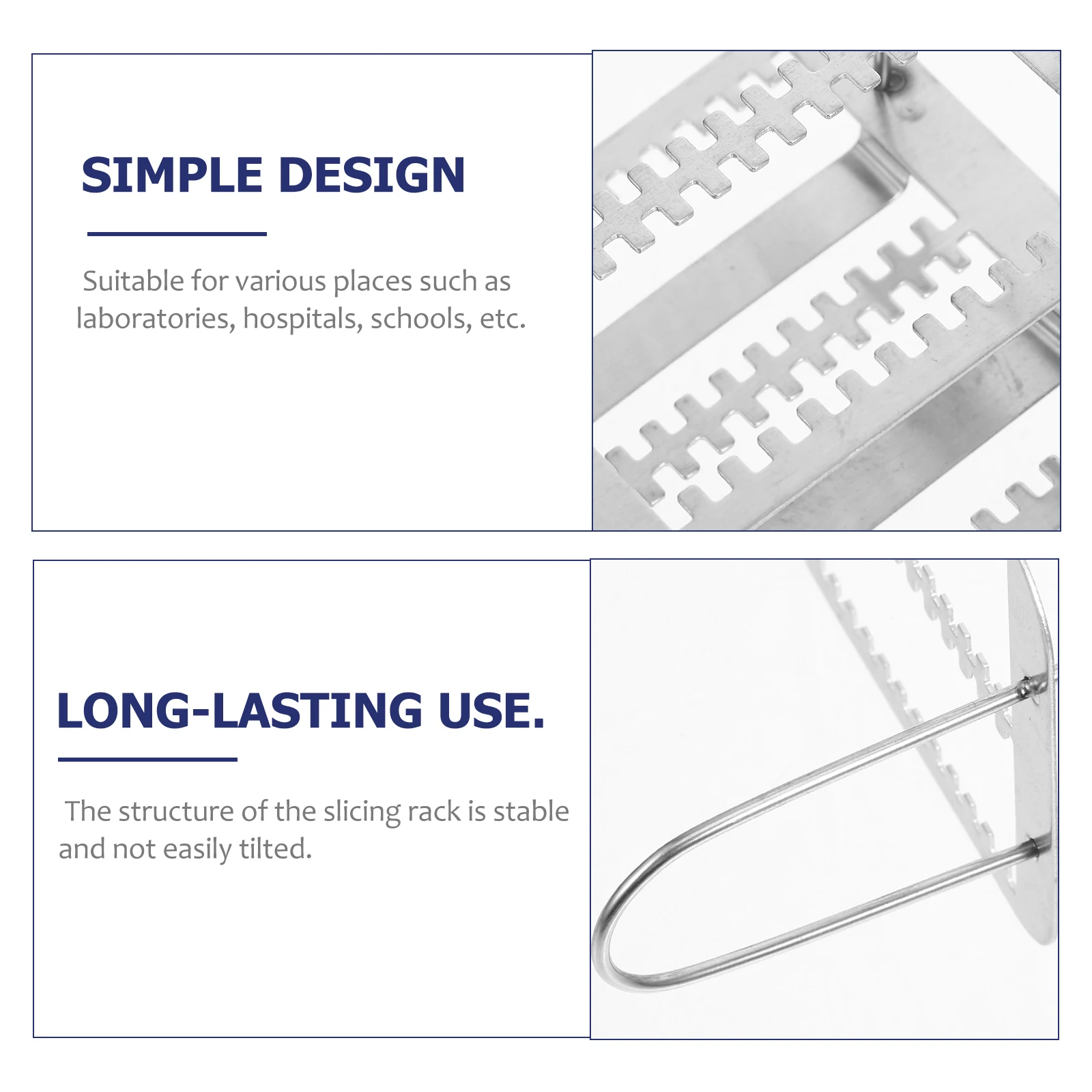 Stainless Steel Staining Rack 26 Positions Compact Laboratory Microscope Slides Storage Holder Slide Staining Tool