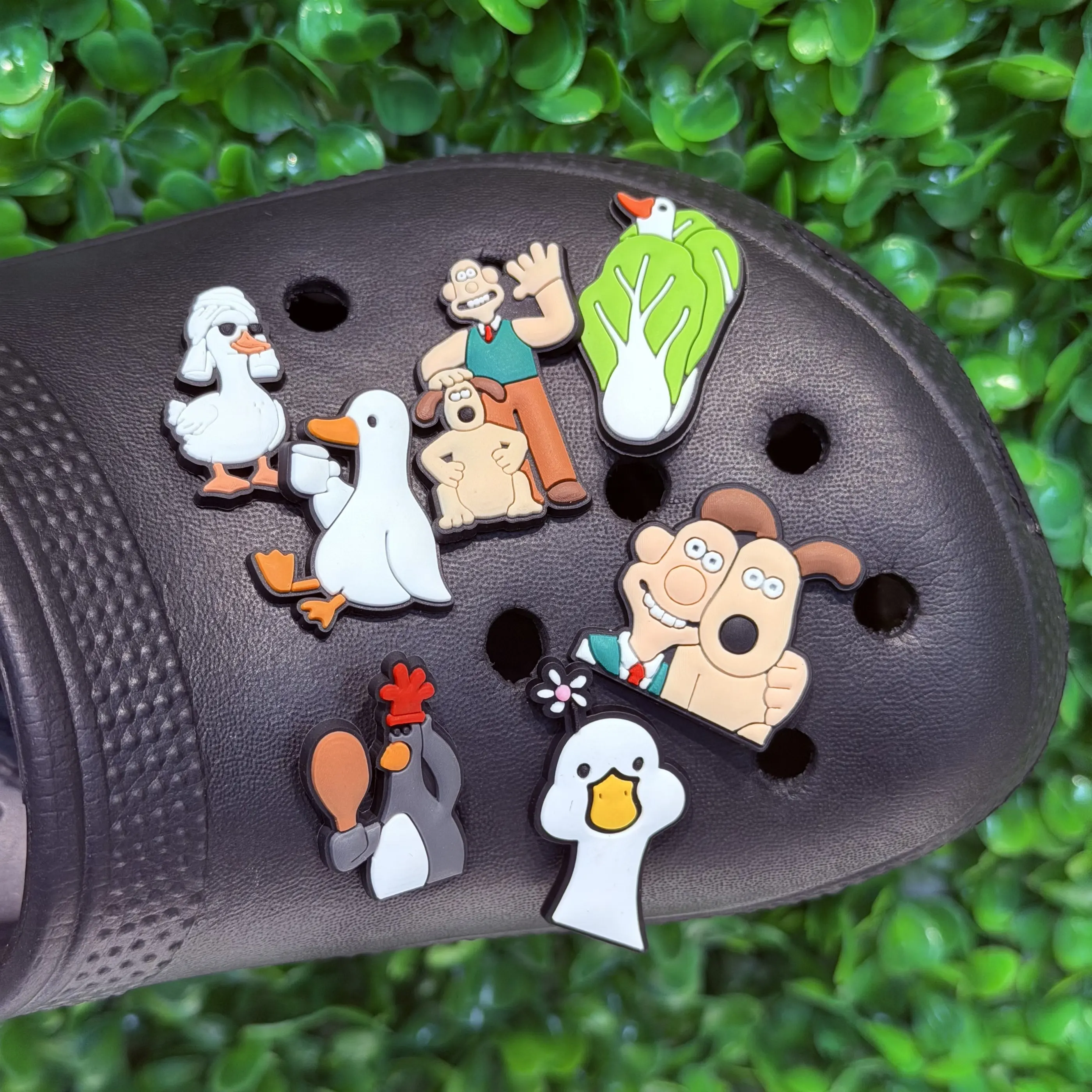 

14-27 шт. забавных подвесок для обуви в виде уток и собак из ПВХ, декор для обуви, аксессуары для сандалий, пряжки для детей и женщин, подарки