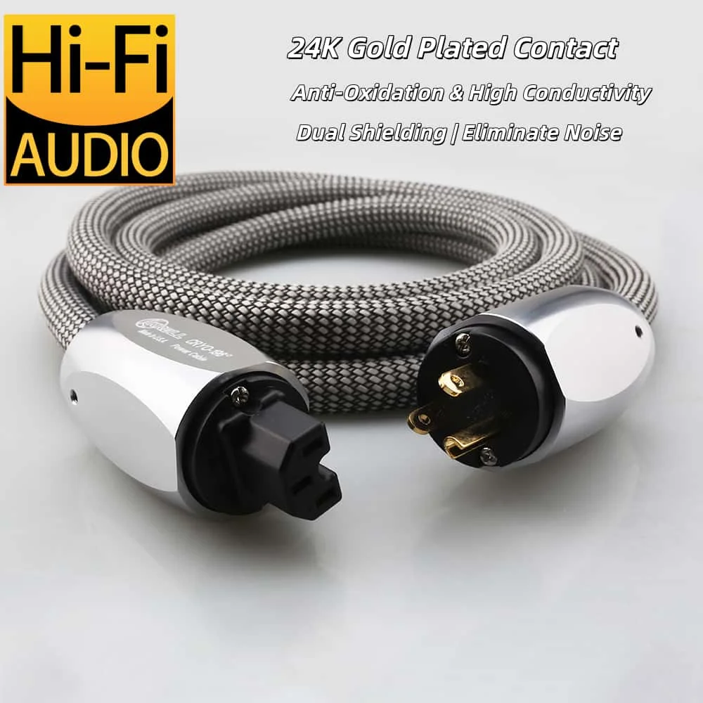 

Аудиокабель Audiocrast 5N OCC с 24-каратным золотым покрытием, Hi-Fi, с двойной экранировкой, EU/US Schuko, для усилителей, ЦАП, CD-плееров