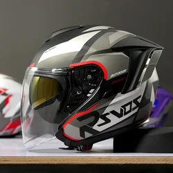 Ryzen Motorcycle Helmet Half Face Double lens helmet Summer 3/4 Open face Electric scooter helmet Cascos para moto DOT Approved