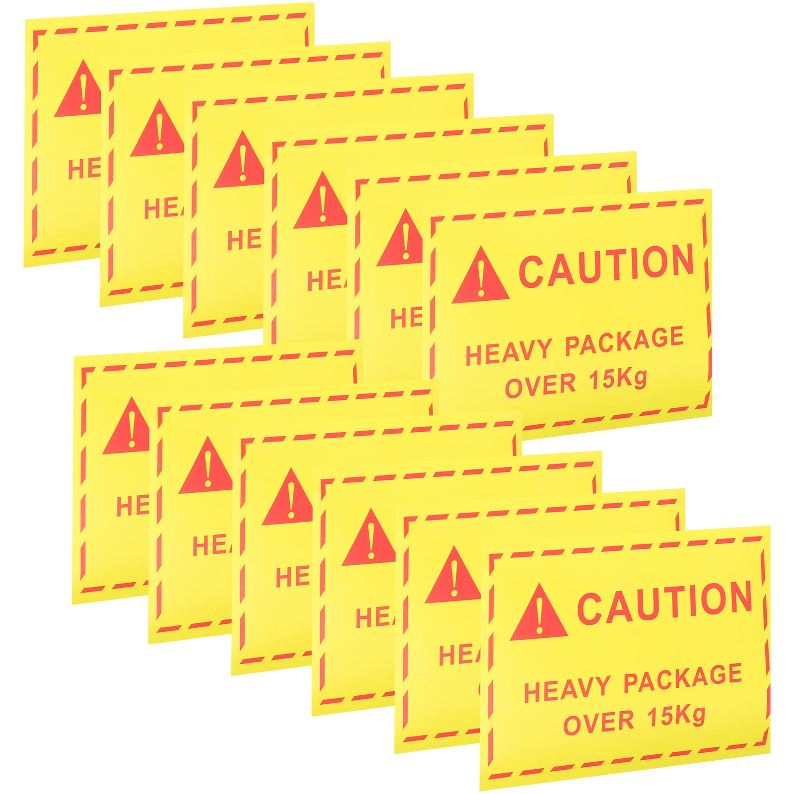 

100pcs Logistics Warning Labels Caution Stickers for Boxes Yellow Heavy Object Signs Traffic Symbols Shipping