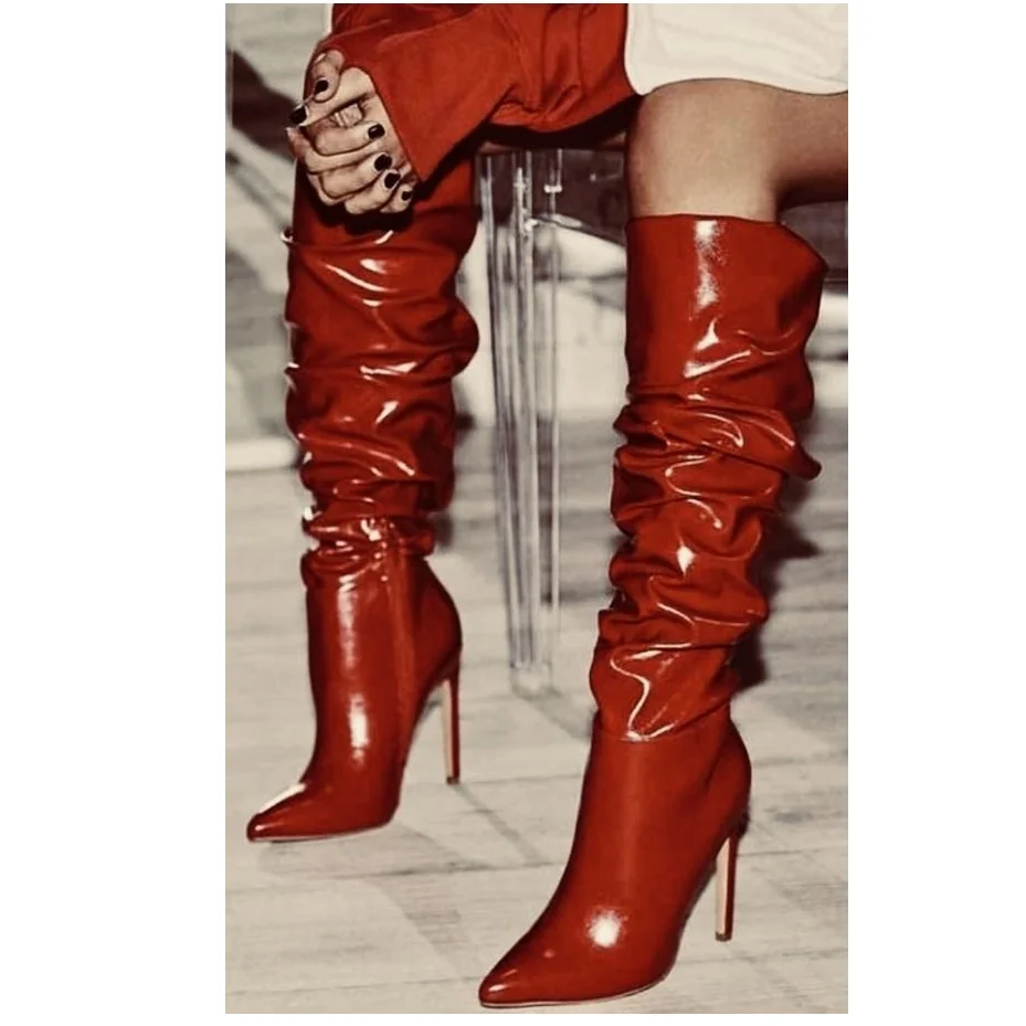 Black Zipper Matte Leather Boots Pointed Toe Thin High Heel Fashion Sexy Cool 2024 Winter Big Size Woman Shoes Zapatillas Mujer