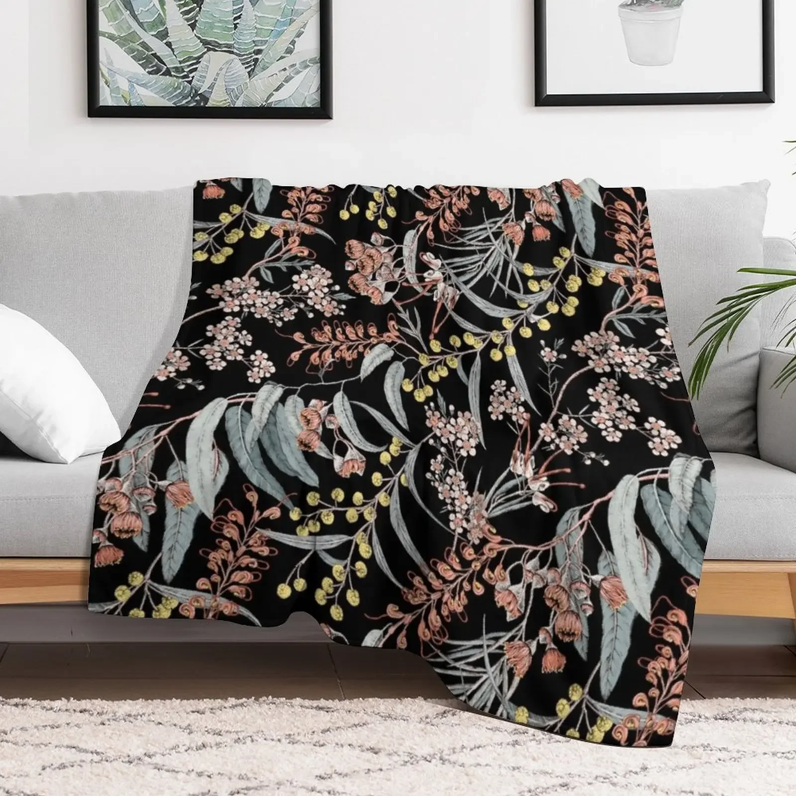 Australian native flowers Throw Blanket Soft Breathable Blanket for Night Sleeping