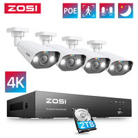 ZOSI 8CH POE Video Surveillance Kit 4K 8MP 5MP Super HD Outdoor IP Cameras AI Starlight Night Vision CCTV Security Camera System