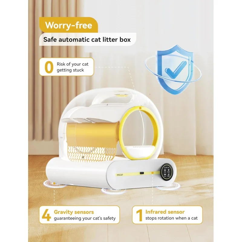 Self Cleaning Cat Litter Box,65L 9L Large Automatic ,with Odor-Removal Design&Weight Monitoring Function,APP R