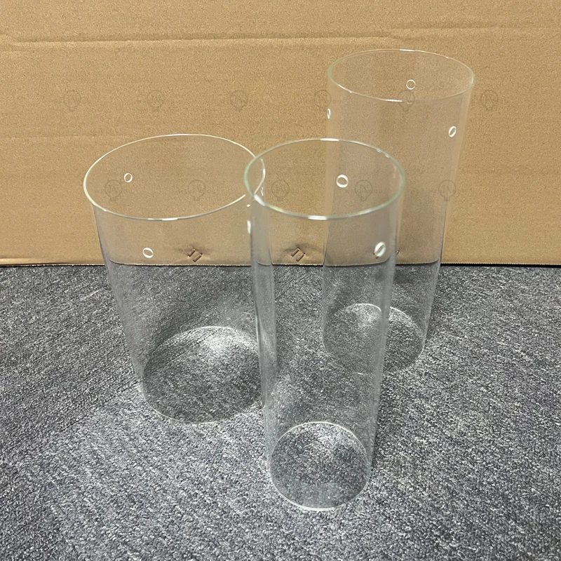 Clear round Cylinder Glass Shade Replacement for Candlestick Lamp Transparent Long Tube Glass Lampshade for Lighting Parts