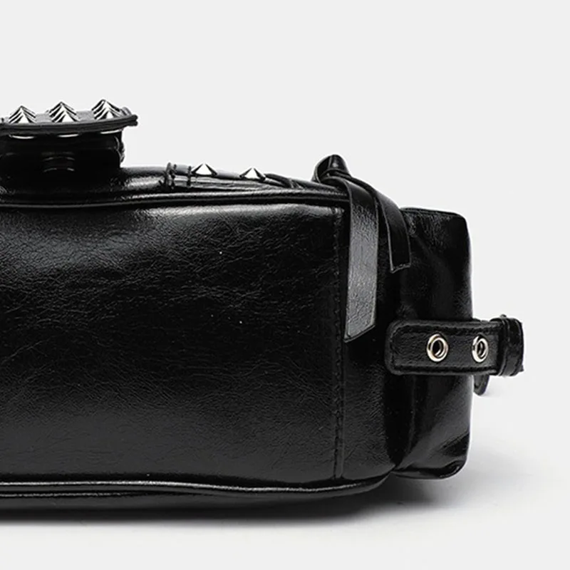 Y2k Punk Vintage Shoulder Purse Women Leather Gothic Rivet Handbag