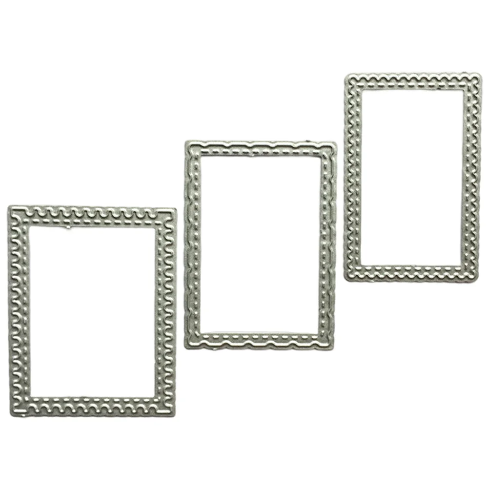 

3pcs Silver Metal Cutting Stencil DIY Stamp Cutting Dies Metal Die Cuts Craft Dies for Card Making Storage Tools