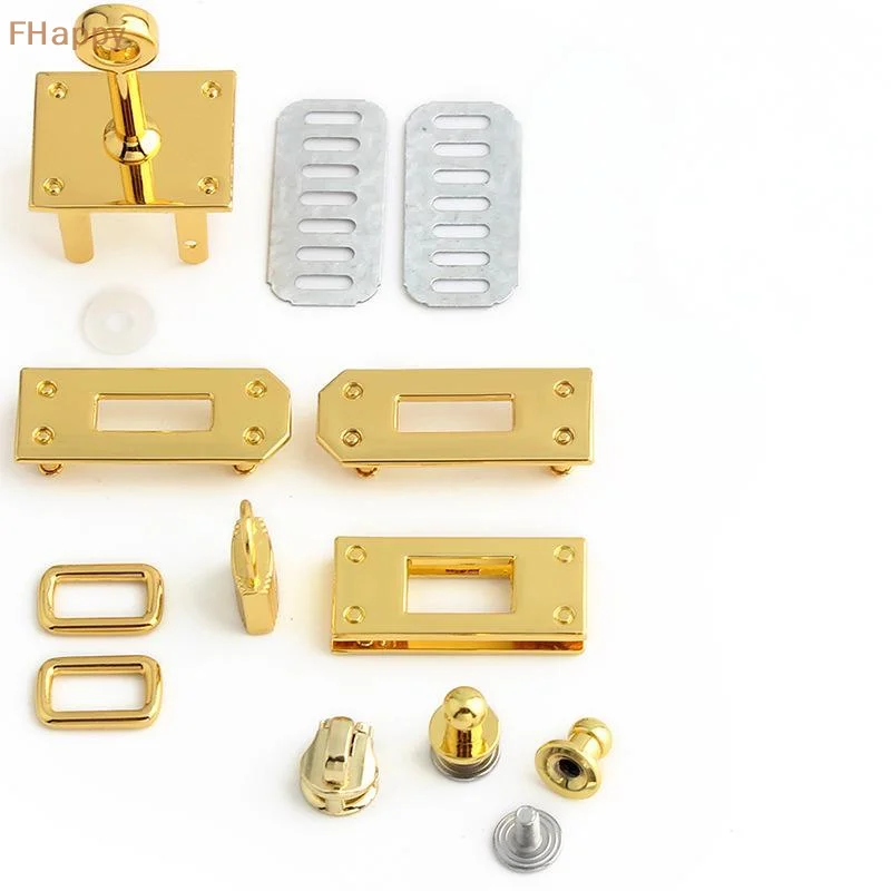 1Set Rectangular Buckle Twist Lock Hardware Accessories Universal For Men And Women Handbag Metal Key Mortise Lock