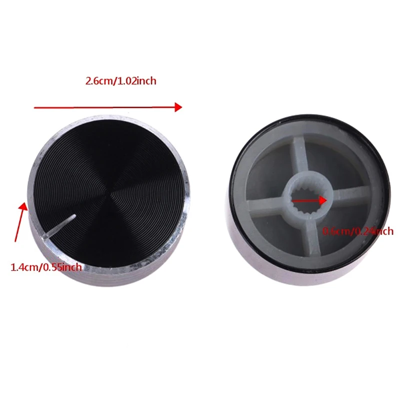 26x14mm Aluminum Control Knob 6mm Shaft Hole for Potentiometer & Volume Control Heavy Duty Precision Dial