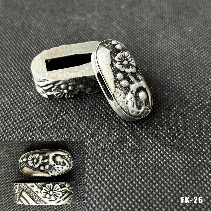 Hochwertige Legierung Katana-Griffkappe Fuchi Kashira Griffkragen für Japanische Schwerter Samurai-Katanas Wakizashi-Schwerter Zubehör – Detail 8