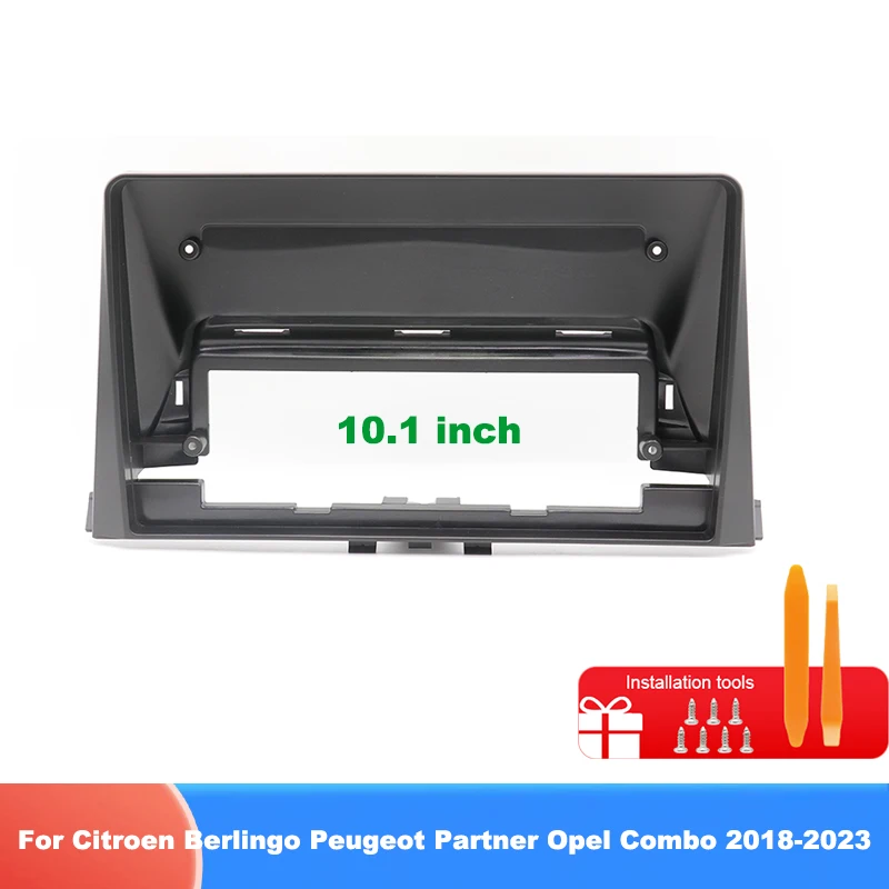 Car Radio Fascia Frame For Citroen Berlingo Peugeot Partner Opel Combo 2018-2023 10 inch Stereo Panel  Harness Power Cord Canbus