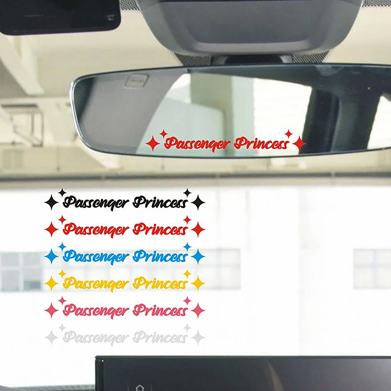 1pc Passenger Princess Star Mirror Decal Sticker Personalized Car Stickers Reverse Mirror Decor Rearview Mirror Car Vinyl Decal