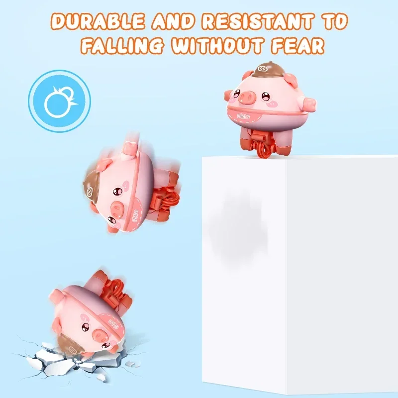 Novelty Tightrope Walking Tumbler Unicycle Toys Cute Balanced Pig Toys Roly-Poly Fingertip Gyroscope Balance Robot