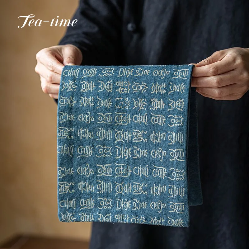 Handmade Tea Mat Zen Chinese Table Flag Tea Towel Cloth Tea Table Mats Creative Drink Coaster Table Cloth Mat Tea Accessories