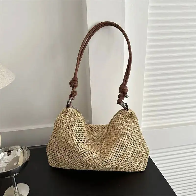 

Bloom Summer Holiday Travel Woven Fashionable Leisure Beach Straw Shoulder Bag Ladies Versatile Casual Crossbody Bags 2025