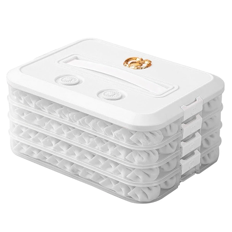 3 4 Layer Dumpling Box Storage Tray Container Box for Refrigerator and Kitchen Froze Dumpling Storage Case