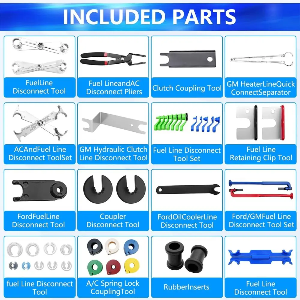 46pcs Master Quick Disconnect Tool Set Fuel Line Disconnect Tool Kit for Automotive A/C Fuel & Transmission Systems, Fuel Line R
