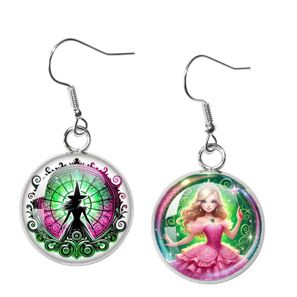 جديد ماجيك الشريرة الساحرة الفيلم الموسيقي الكلاسيكي الزجاج كابوشون الفرنسية هوك أقراط 20 مللي متر انخفاض القرط للنساء مجوهرات للبنات هدية