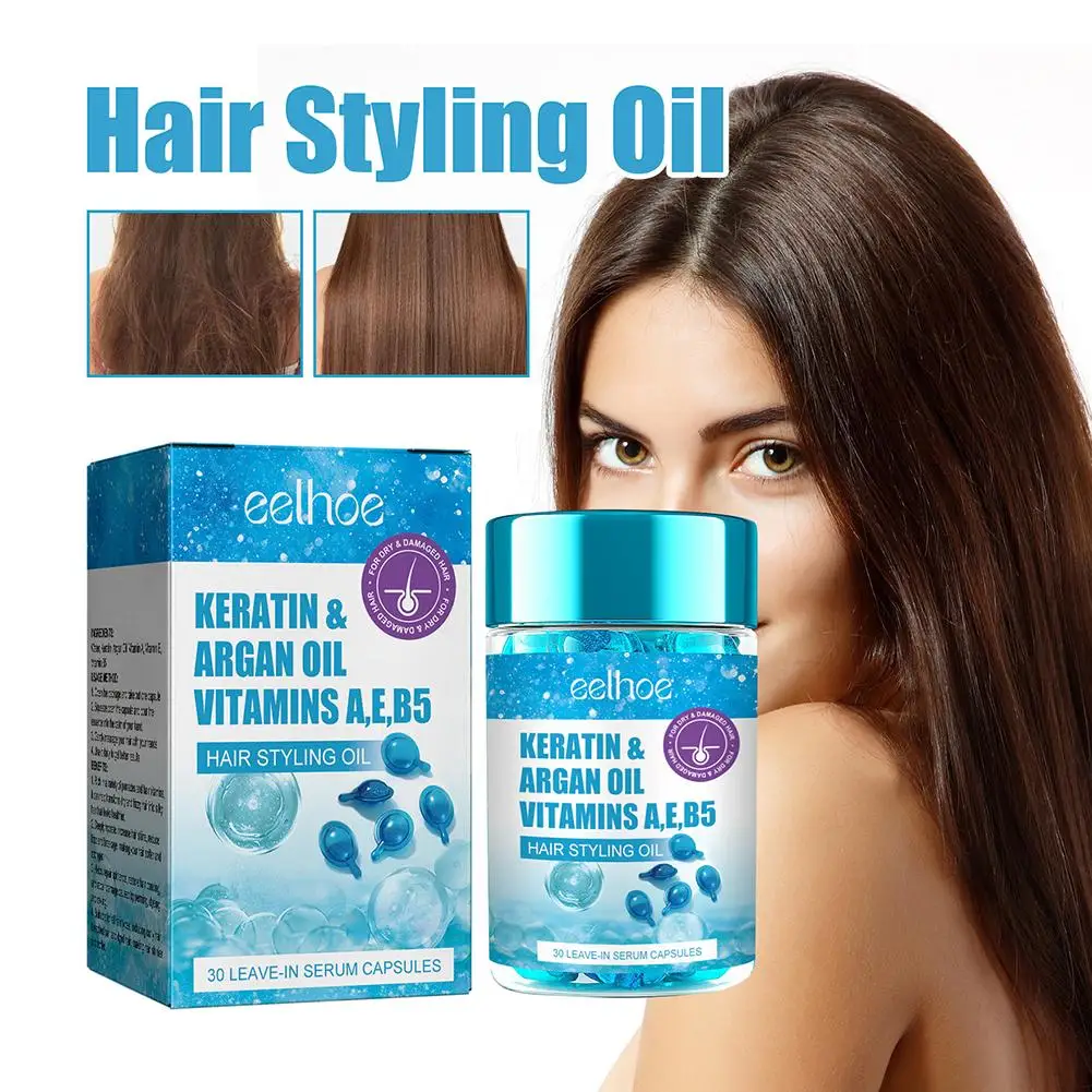 Aceite para el cuidado del cabello, cápsula de vitamina para el cabello, esencia reparadora para el cabello, cápsulas esenciales dañadas, aceite Anti pérdida, cuidado del cabello C T8C4