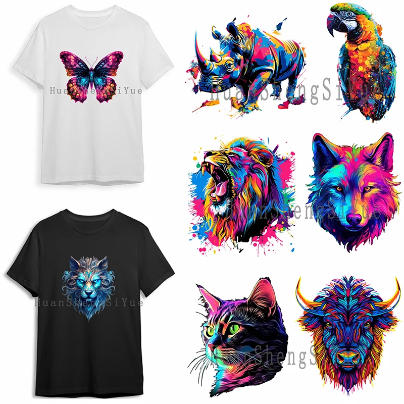 

Painted Animal Print Ironing Sticker Clothing DTF Fashion T-shirt Hoodie DIY Heat Transfer Hot Sticker Waterproof