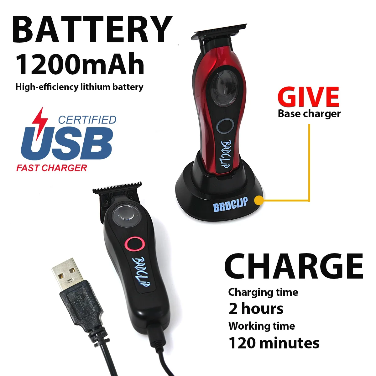 BRDCLIP BRD2035 9900RPM مقص الشعر المهنية DLC تتلاشى شفرة محرك مغناطيسي آلة قاعدة شاحن الحلاق المتقلب 7200 دورة في الدقيقة M3T