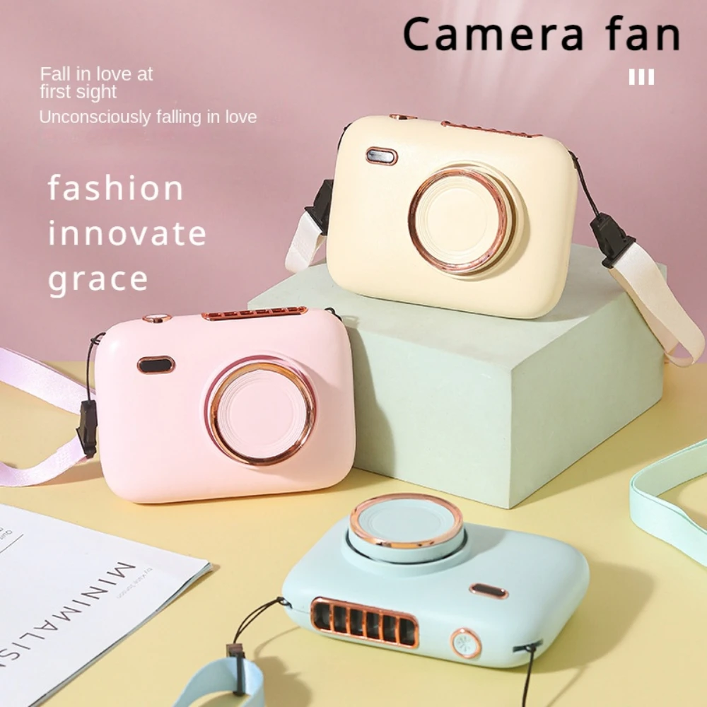 

Camera Leaf Less Neck Hanging Fan Portable Charging Fan USB Outdoor Handheld Fan for Tourism