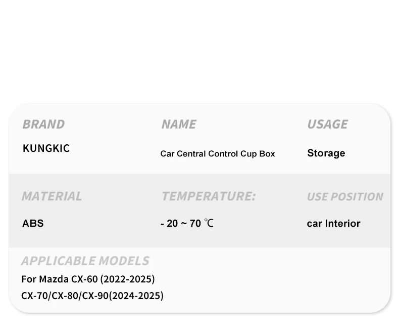 Silikon für Mazda CX-60 CX-70 CX-80 CX-90 2024 2025 2026 Mittelkonsole Getränkehalter-Begrenzer Premium-Aufbewahrung – Detail 10