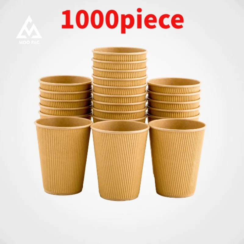 

10 00piece.Custom.Paper Cup Hot Selling Disposable Recyclable Food Grade Single Double Ripple Wall Coffee Paper Cups With Lids