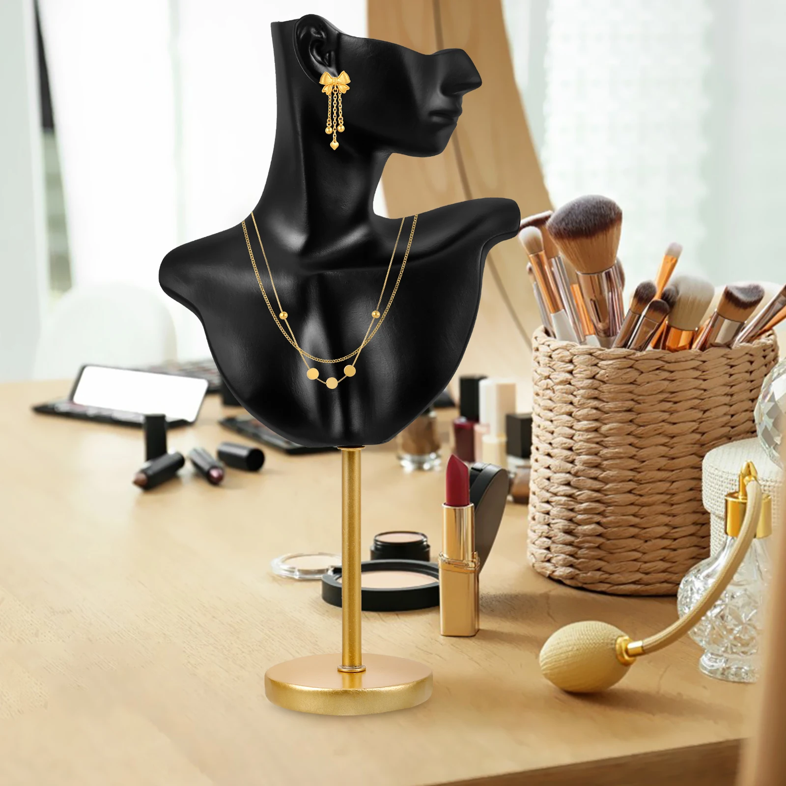 

Creative Jewelry Display Stand Mannequin Earring Necklace Holder Stylish Organizer for Home and Shop Jewelry Storage Stand