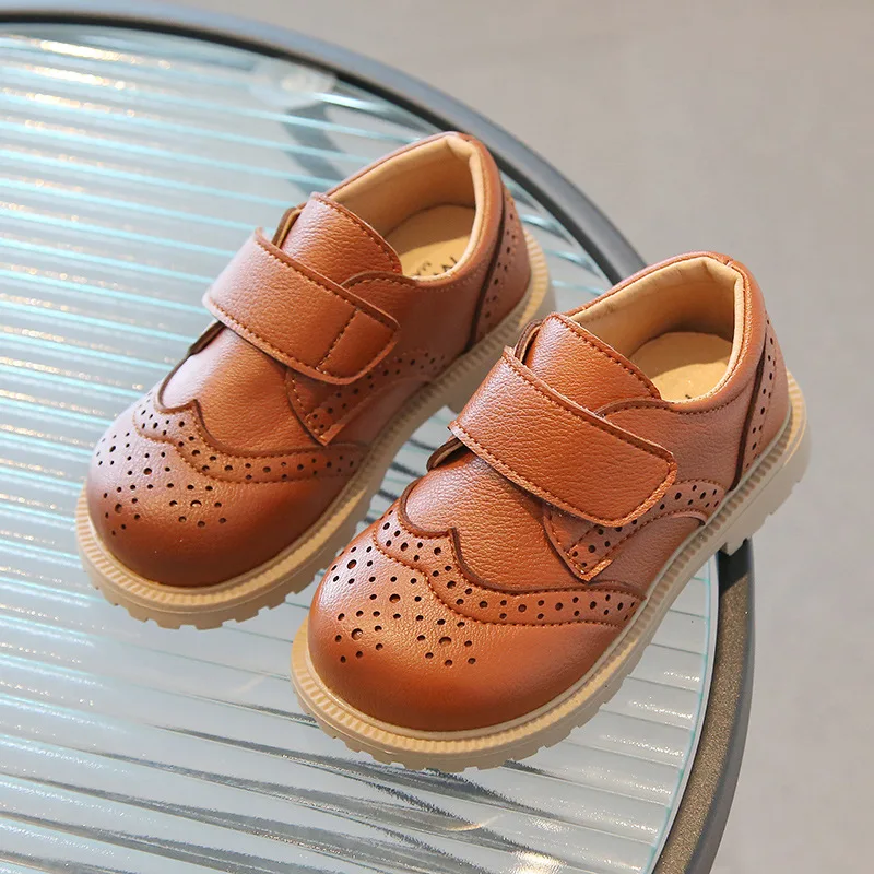 2024 New Boys Leather Shoes Baby Soft Cow Muscle Sole Shoes Girls School Autumn Shoes Children Performance Leather Shoes