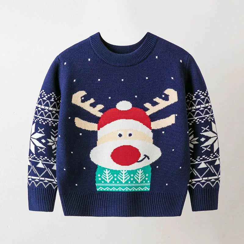 

Christmas Winter Sweater Boys Casual Pullover Girls Cute Pullover Autumn Children's Long-Sleeved Warm Top Baby Knitted