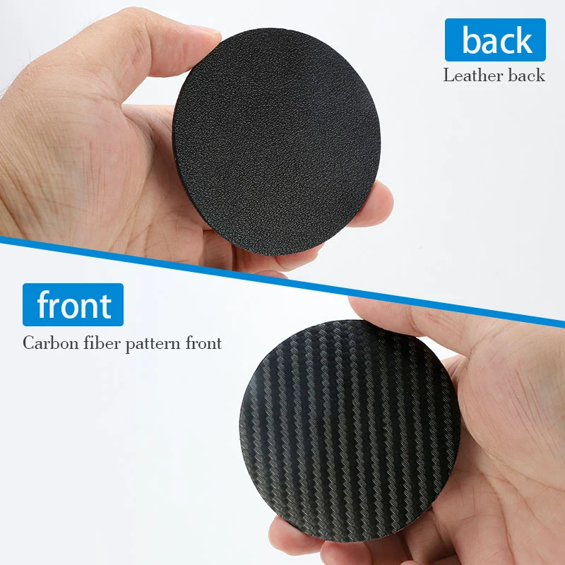 2pcs Car Styling Pad Auto Coaster Water Cup Holder Mat Carbon Fiber Anti-slip Pad Decoration Interior Car Accessories