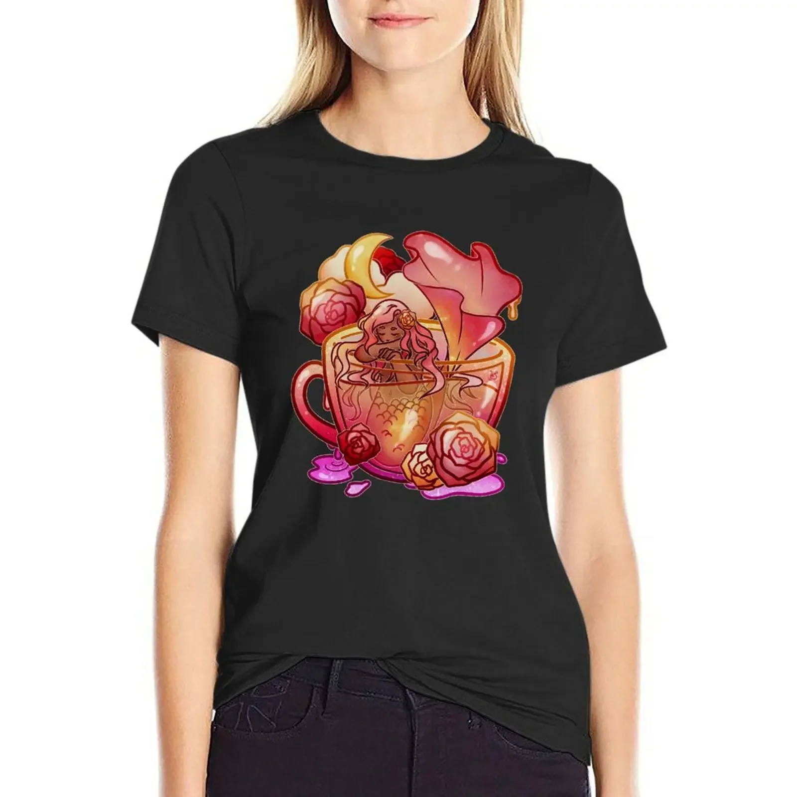 

Mermay 2022 - Rosewater Teacup Mermaid T-shirt tees aesthetic clothes anime clothes western t-shirt dress for Women