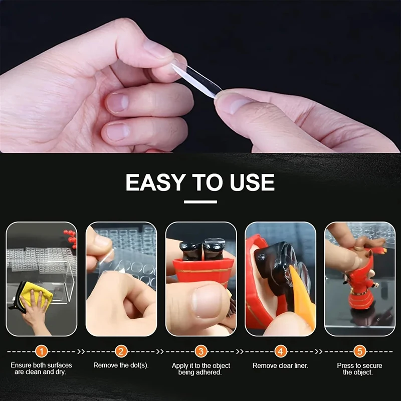 100 ピース/セット透明両面シームレス接着剤パッドステッカー風景人形足固定接着剤パッチ
