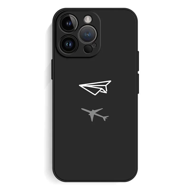 Ins ورقة طائرة طائرة جراب هاتف آيفون 16 17 15 11 12 14 13 برو ماكس ميني X XR 7 8 زائد SE 16E الهواء ماتي غطاء Fundas