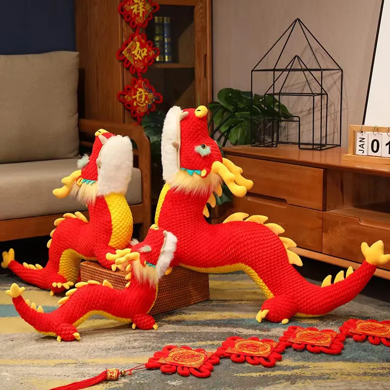 

50cm Chinese Dragon Year Mascot Chinese Dragon Doll Plush Toy Zodiac Dragon Doll Pillow New Year Decoration Gift