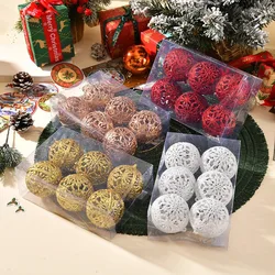 6Pcs 6CM Christmas Balls Decorations Christmas Tree Ornaments Ball Hanging Pendants Home Party Decor 2024 New Year Navidad Decor