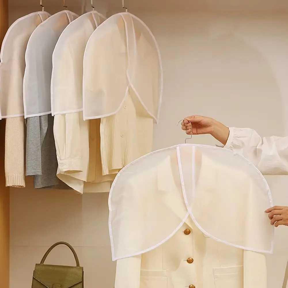 

5 шт., полуупаковка, пылезащитный чехол для одежды, прозрачный водонепроницаемый костюм, пальто, пылесборник, влагостойкий подвесной чехол для хранения одежды