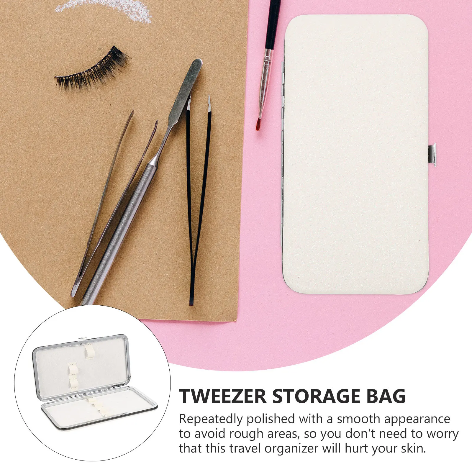 Organizador de pinzas de pestañas, bolsa de almacenamiento, soporte portátil para herramientas de maquillaje, bolsa organizadora de viaje, soporte práctico