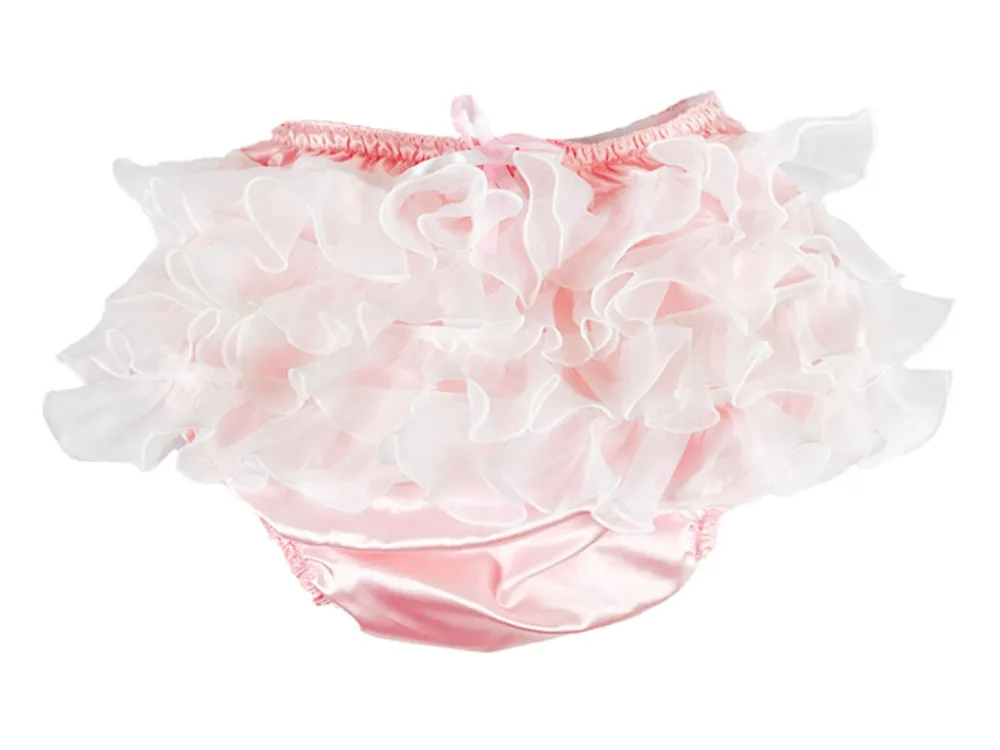 Haian PVC e Calcinha de Cetim com Frilly Rumba Calça Cor Rosa # FSP07A-5