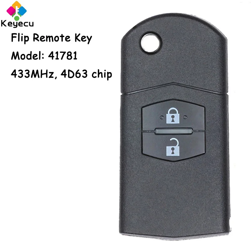 

KEYECU Upgraded Flip Remote Key With 2Buttons 433MHz 4D63 Chip for Mazda M2 Demio M3 Axela M5 Premacy M6 Atenza M8 MPV Fob 41781