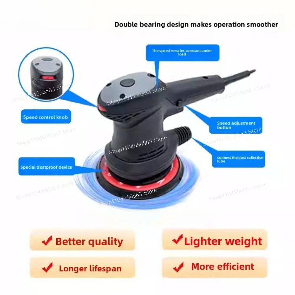 

70x400mm Square Electric Orbital Sander 5mm Orbit Central Vacuum, Brush Motor with Carbon Brush